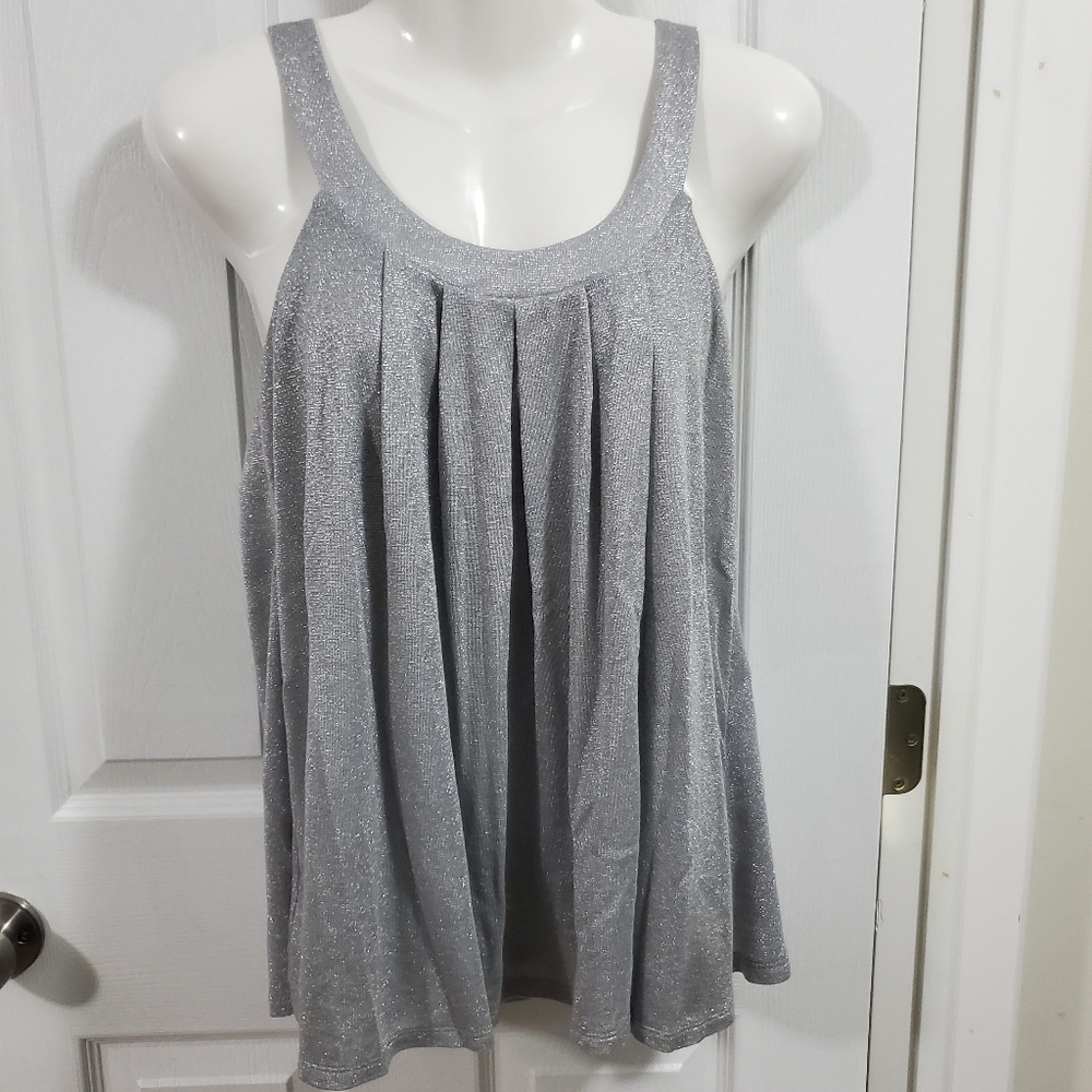 Shiny silver tank top